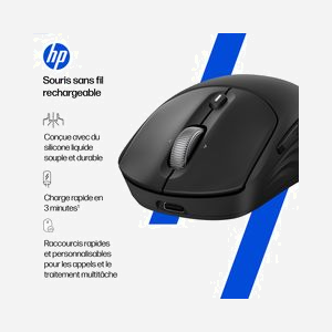 Souris sans fil rechargeable HP 705 EMEA AZ7B1AA#ABB - 118x61x40mm, 105g, connectivité Wireless, compatible Windows, macOS, Linux - Miniature 3