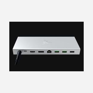 Razer USB 4 Dock RC21-02280200-R3EK Argent - USB Type-C, HDMI 2.1, DisplayPort 1.4, Gigabit Ethernet, USB 3.2 Gen 2, Lecteur Cartes SD/MicroSD, Windows/macOS - Miniature 2