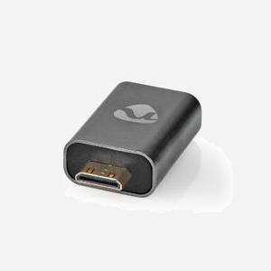 Adaptateur HDMI Nedis CVTB34906GY Mâle/Femelle, Contacts Or, Aluminium Gris, 3840x2160 60Hz, 21x34x11mm, 12g - Miniature 1