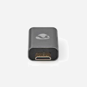 Adaptateur HDMI Nedis CVTB34906GY Mâle/Femelle, Contacts Or, Aluminium Gris, 3840x2160 60Hz, 21x34x11mm, 12g - Miniature 2