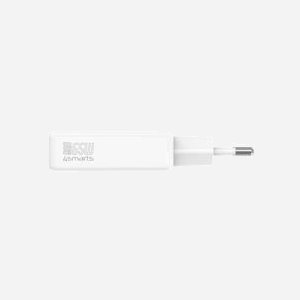 4smarts 546065 Chargeur Secteur Universel 65W, 2 Ports USB-C, Power Delivery 3.0, PPS, Charge Rapide (Adaptive Fast Charging, Quick Charge 3.0, SuperCharge), GaN, Blanc - Miniature 2