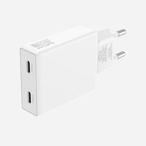4smarts 546065 Chargeur Secteur Universel 65W, 2 Ports USB-C, Power Delivery 3.0, PPS, Charge Rapide (Adaptive Fast Charging, Quick Charge 3.0, SuperCharge), GaN, Blanc - Miniature 4
