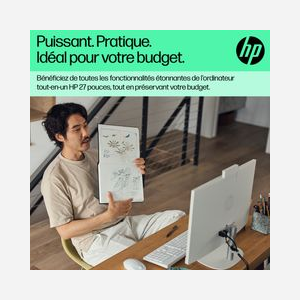HP All-in-One 27-cr0062nf : Intel Core i5-1335U, 27" FHD IPS, 16Go DDR4 3200MHz, 512Go SSD NVMe, Intel Iris Xe Graphics, Windows 11 Home, Wi-Fi 6 - Miniature 4