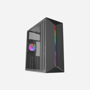 Mars Gaming MC-Blaze Boîtier PC Midi Tower Noir, ATX/microATX/Mini-ITX, 4x3.5", 2x2.5", USB 3.2 Gen 1, Ventilateur 80mm arrière, Fenêtre latérale verre trempé