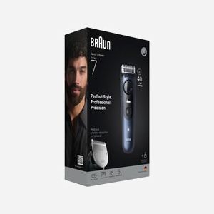 Tondeuse à Barbe Braun BeardTrimmer 7 BT7520 : 0.5-20mm, 40 Niveaux, Batterie 120min, Wet&Dry, Li-Ion, Charge Rapide, 42x45x156mm, Noir/Bleu - Miniature 3
