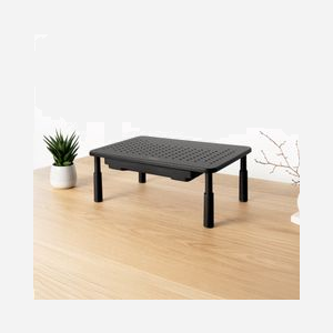 TooQ TQMR087 Support Bureau Moniteur/Ordinateur Portable 1 écran jusqu'à 20kg, Acier/Plastique, Noir, 370x235x100mm, avec 1 Tiroir et Pieds Caoutchouc - Miniature 2