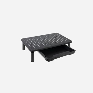 TooQ TQMR087 Support Bureau Moniteur/Ordinateur Portable 1 écran jusqu'à 20kg, Acier/Plastique, Noir, 370x235x100mm, avec 1 Tiroir et Pieds Caoutchouc - Miniature 3