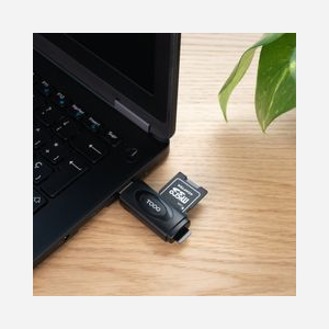 Lecteur de Carte Mémoire TooQ TQR-3002B USB 3.2 Gen 1 Type-A Noir, Compatible SD/MicroSD, Transfert 5000 Mbit/s, 69x21x12mm, Windows/macOS/Linux - Miniature 4