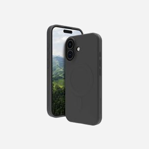 dbramante1928 Greenland Pro MS Housse Noire pour iPhone 16 (6.1") - Plastique Recyclé 100%, Résistante aux impacts et à la poussière, Compatible Recharge Sans Fil