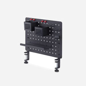 StarTech.com Panneau Perforé Acier 42x32cm Noir à Pinces pour Bureau avec Accessoires (Support Casque, Crochets, Aimants, Étagère, Pots à Stylos) - Miniature 1