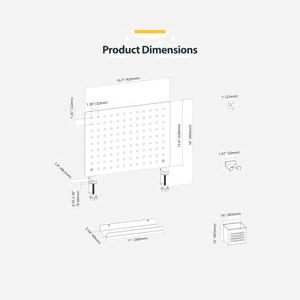 StarTech.com Panneau Perforé Acier 42x32cm Noir à Pinces pour Bureau avec Accessoires (Support Casque, Crochets, Aimants, Étagère, Pots à Stylos) - Miniature 2