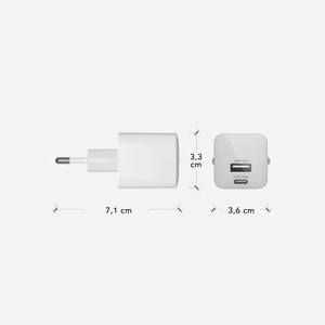 dbramante1928 CH18EUWH7095 Chargeur Secteur Universel 25W Max - 1x USB 2.0, 1x USB-C - Intérieur - 110-240V - Blanc - Certifié CE/FCC/RoHS - Miniature 5