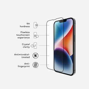 dbramante1928 Eco Protection d'écran PET 9H pour iPhone 13/13 Pro/14/16e - 6.1" (15.5cm) - Anti-rayures & Poussière - 0.4mm - Transparent/Noir - Miniature 2