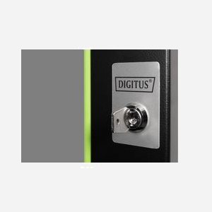 Digitus DN-19-D-07U-SW : Porte avant verre sécurit 7U pour coffret mural 19" Unique, cadre acier noir (RAL 9005), 595x332x21mm, avec serrure type 9473 - Miniature 3