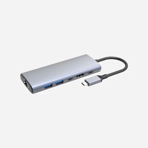 DLH DY-SA5260 - Station d'accueil USB-C 4K - HDMI 4K/60Hz, USB 3.2 Gen 2 10Gbps, Ethernet Gigabit, Power Delivery 100W, Aluminium, Gris