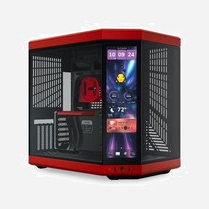 HYTE Y70 Touch Infinite Black Cherry : Boîtier PC Midi Tower ATX/Mini-ATX/ITX/EATX Noir/Rouge, écran tactile, 2x3.5", 4x2.5", USB 3.2 Gen 1/Gen 2.