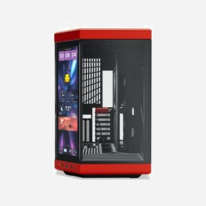 HYTE Y70 Touch Infinite Black Cherry : Boîtier PC Midi Tower ATX/Mini-ATX/ITX/EATX Noir/Rouge, écran tactile, 2x3.5", 4x2.5", USB 3.2 Gen 1/Gen 2. - Miniature 2