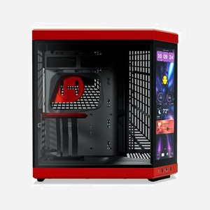 HYTE Y70 Touch Infinite Black Cherry : Boîtier PC Midi Tower ATX/Mini-ATX/ITX/EATX Noir/Rouge, écran tactile, 2x3.5", 4x2.5", USB 3.2 Gen 1/Gen 2. - Miniature 3