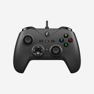 MSI FORCE GC200 Manette de Jeu USB Filaire, Compatible PC & Android, Contrôle Analogique/Numérique, Vibration, Câble 2m, Touches Macro & Turbo