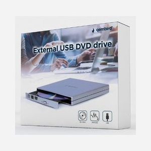 Gembird DVD-USB-021-SV Lecteur/Graveur DVD±RW Interne USB 2.0 Argent, CD 24x/DVD+R 8x, Lecture CD/DVD 8x, compatible Windows 7/8/10/11, 130x135x17mm - Miniature 5