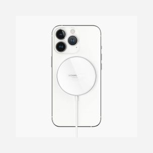 Vonmählen Aura Mini Chargeur Intérieur USB 18W Smartphone Argent/Blanc - 57x57x6.1mm - Câble 1.5m - Sortie 5V/9V 2A, 12V 1.5A - Ref AUM00006 - Miniature 2