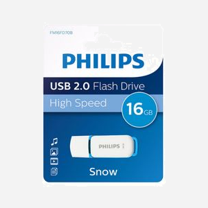 Philips FM16FD70B/00 Clé USB 2.0 Type-A 16 Go, Format Casquette, Dimensions 20x9x59 mm, Couleur Bleu/Blanc, Poids 8 g