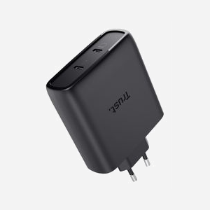 Trust Chargeur Secteur USB-C GaN 100W (2 ports) Power Delivery 3.0/PPS, câble USB Type-C 2m, protections surcharge/surchauffe/court-circuit - Miniature 2