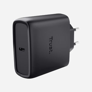 Trust Chargeur USB-C GaN 65W avec Power Delivery 3.0 et PPS, câble USB-C 2m inclus, protections surcharge/surchauffe/court-circuit, 5-20V, noir - Miniature 1