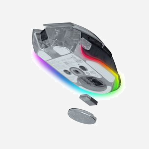 Souris Gaming Razer Basilisk V3 Pro, 35000 DPI Optique, RF Wireless + Bluetooth + USB Type-A, 11 Boutons Programmables, Droitier, Blanc - Miniature 3