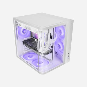 Boîtier PC Mars Gaming MC-CURVW Midi Tower Noir/Blanc, ATX/MicroATX/Mini-ITX, Double Chambre, Verre Trempé Courbé, USB 3.0/USB-C, Vent. 120/140mm, GPU 334mm - Miniature 2