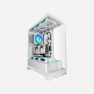 Mars Gaming MCPRISMAW Boîtier PC Midi Tower Blanc - ATX/Micro ATX/Mini-ITX - 2x 3.5" + 2x 2.5" - Vent. arrière 120mm, Haut 120/140mm, Bas 120mm - USB 3.2 Gen 1 - Miniature 1