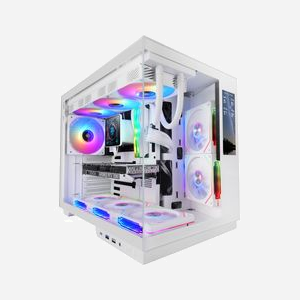 Mars Gaming MCMIRAGEW - Boîtier PC Midi Tower Blanc, Écran IPS 7.2", ATX/micro ATX/Mini-ITX, 1x 3.5", 3x 2.5", USB 3.2 Gen 1/Gen 2 Type-C, Ventilateurs 120/140mm, Refroidissement liquide