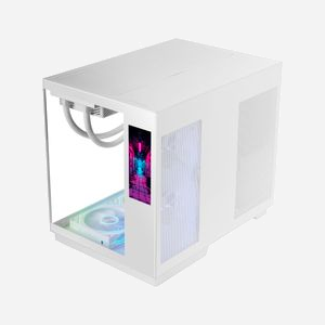 Mars Gaming MCMIRAGEW - Boîtier PC Midi Tower Blanc, Écran IPS 7.2", ATX/micro ATX/Mini-ITX, 1x 3.5", 3x 2.5", USB 3.2 Gen 1/Gen 2 Type-C, Ventilateurs 120/140mm, Refroidissement liquide - Miniature 3