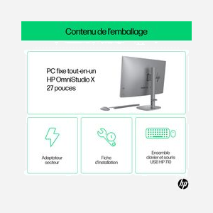 HP OmniStudio X 27-cs0002nf PC All-in-One - Intel Core Ultra 5 125H, 16Go DDR5, 1To SSD, Écran 27" FHD IPS, Intel Arc Graphics, Windows 11 Home, Wi-Fi 7 - Miniature 4