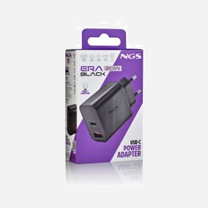 NGS Chargeur Secteur Universel 20W Noir - USB-A 2.0 + USB-C, Power Delivery, PPS, Quick Charge 3.0, GaN, 100-240V, Sortie 5V/9V/12V - Miniature 2