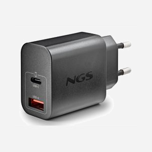 NGS Chargeur Secteur Universel 20W Noir - USB-A 2.0 + USB-C, Power Delivery, PPS, Quick Charge 3.0, GaN, 100-240V, Sortie 5V/9V/12V - Miniature 4