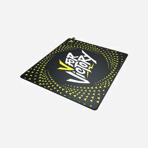 CHERRY XTRFY GP5 Vitality Black - Tapis de souris gaming 460x400x4mm - Polyester/Caoutchouc - Base antidérapante - Rebords cousus - Coloration image Noir/Blanc/Jaune - Miniature 2