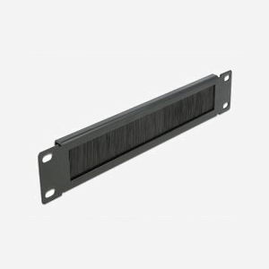 DeLOCK 66287 Panneau à brosse pour rack 1U, corps métal noir, profondeur 254mm, largeur 44.2mm, kit de montage inclus