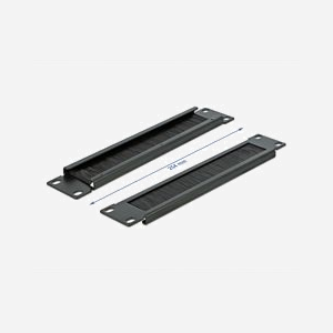 DeLOCK 66287 Panneau à brosse pour rack 1U, corps métal noir, profondeur 254mm, largeur 44.2mm, kit de montage inclus - Miniature 2