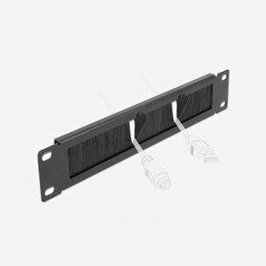 DeLOCK 66287 Panneau à brosse pour rack 1U, corps métal noir, profondeur 254mm, largeur 44.2mm, kit de montage inclus - Miniature 3