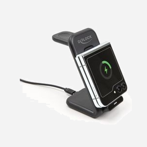 DeLOCK 66941 Chargeur USB Type-C & Sans Fil 15W - Compatible Casques, Smartphones, Smartwatches - Charge Rapide - Noir - Intérieur - 12V - 65x115x120mm - Miniature 3