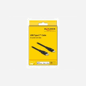 DeLOCK Câble USB-C vers Lightning MFi 1m Noir - Transfert 480 Mbit/s, Cuivre, 9V 3A - Compatible iPhone, iPad, iPod - Réf. 86637 - Miniature 3