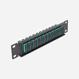 DeLOCK Panneau de Distribution Fibre Optique 10" 1U 12 Ports SC Duplex Aqua Métal – 44 x 10 x 254 mm - Montage Rack - Compatible Fibre Multimode (FMM) - Miniature 2