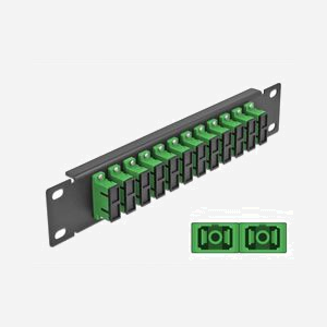 DeLOCK Panneau de Distribution Fibre Optique 10" 1U 12 Ports SC Duplex Vert Métal Noir (44x10x254mm) Compatible Fibre Monomode (FMN)