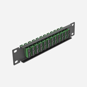 DeLOCK Panneau de Distribution Fibre Optique 10" 1U 12 Ports SC Duplex Vert Métal Noir (44x10x254mm) Compatible Fibre Monomode (FMN) - Miniature 2