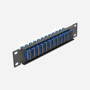 DeLOCK Panneau de Distribution Fibre Optique 10" 1U 12 Ports SC Duplex Bleu Métal Noir 44x10x254mm, Support Fibre Monomodule (FMN) - Miniature 2