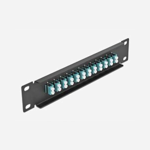 DeLOCK Panneau Fibre Optique 10" 1U 12 Ports LC Duplex Aqua Métal - Référence 66768 : Coupleurs LC Duplex, Compatible Fibre Multimode (FMM) - Miniature 2