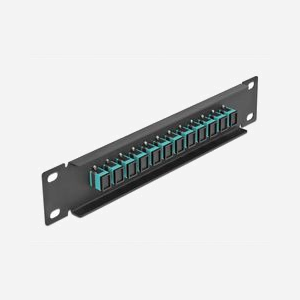 DeLOCK Panneau de Distribution Fibre Optique 10" 1U, 12 Ports SC Simplex Aqua, Compatible Fibre Multimode (FMM), Métal Noir, 44x10x254mm - Miniature 2