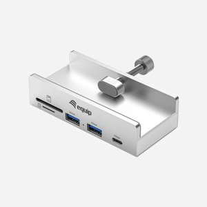 Equip 128968 Hub USB 3.2 Gen 1 Type-A Aluminium, Lecteur Cartes SD/MicroSD, Ports Type-A et Type-C, Alimentation USB 5V, 5000 Mbit/s - Miniature 1