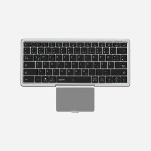 LogiLink ID0214 Clavier Bluetooth 5.1 QWERTZ Allemand 78 touches, 2.4GHz, Batterie 420mAh, Gris, Compatible Windows/macOS/Android/iOS/ChromeOS - Miniature 2